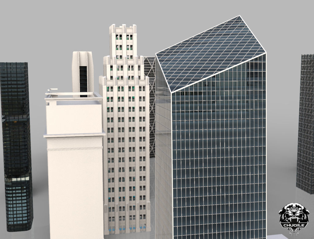City Kitbash Collection Cityscape Low-poly 3D model_5