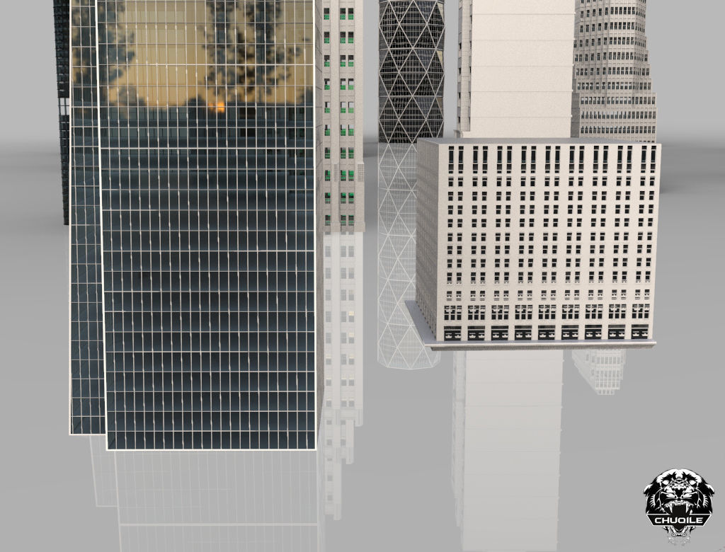 City Kitbash Collection Cityscape Low-poly 3D model_14