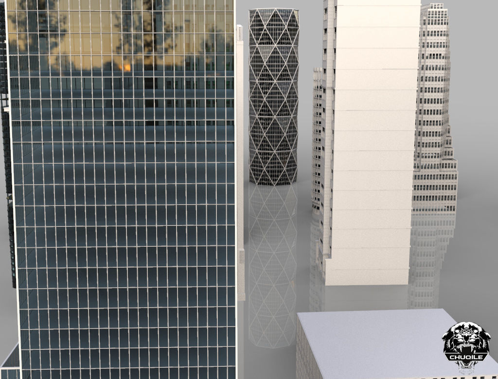 City Kitbash Collection Cityscape Low-poly 3D model_15