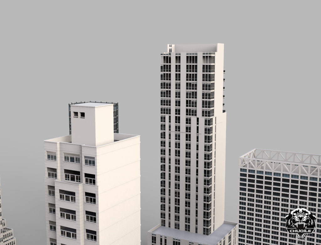 City Kitbash Collection Cityscape Low-poly 3D model_7
