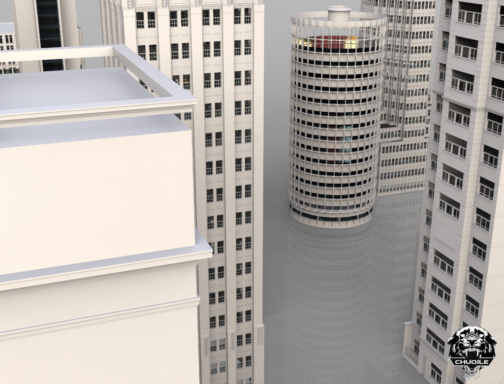 City Kitbash Collection Cityscape Low-poly 3D model_11