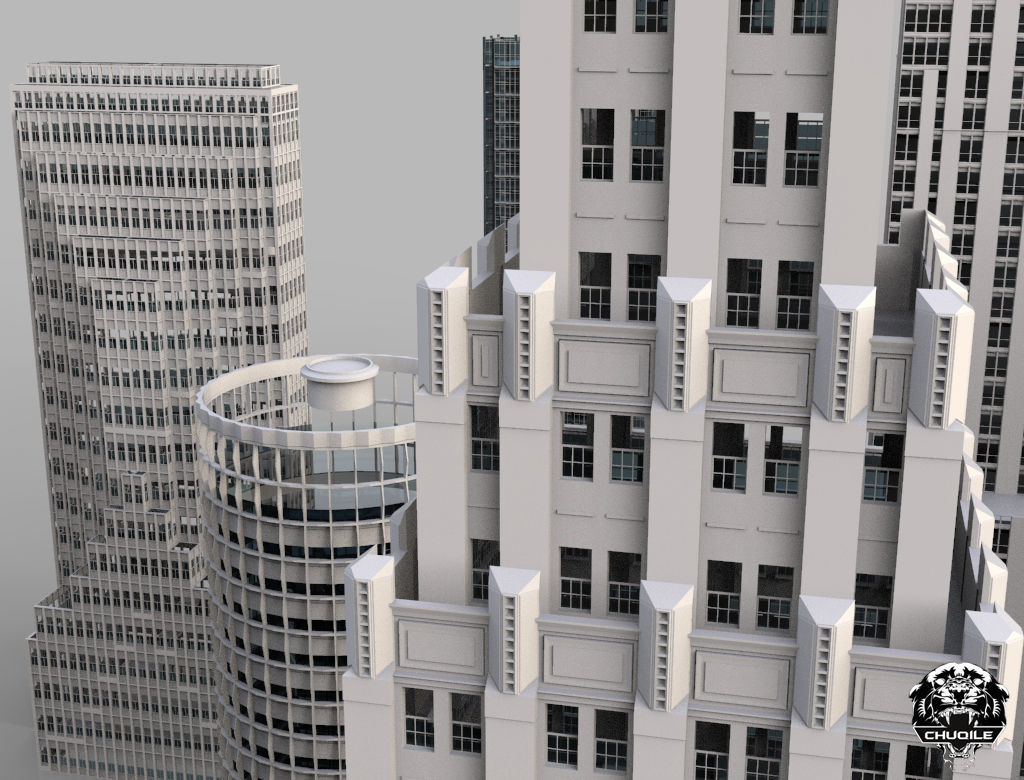 City Kitbash Collection Cityscape Low-poly 3D model_19