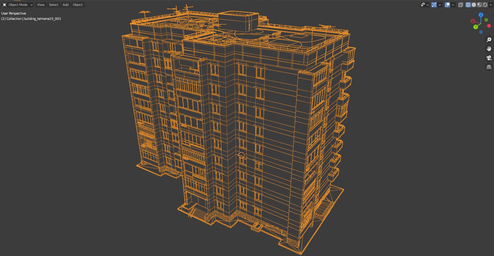 Soviet nine-story house 3D model_16