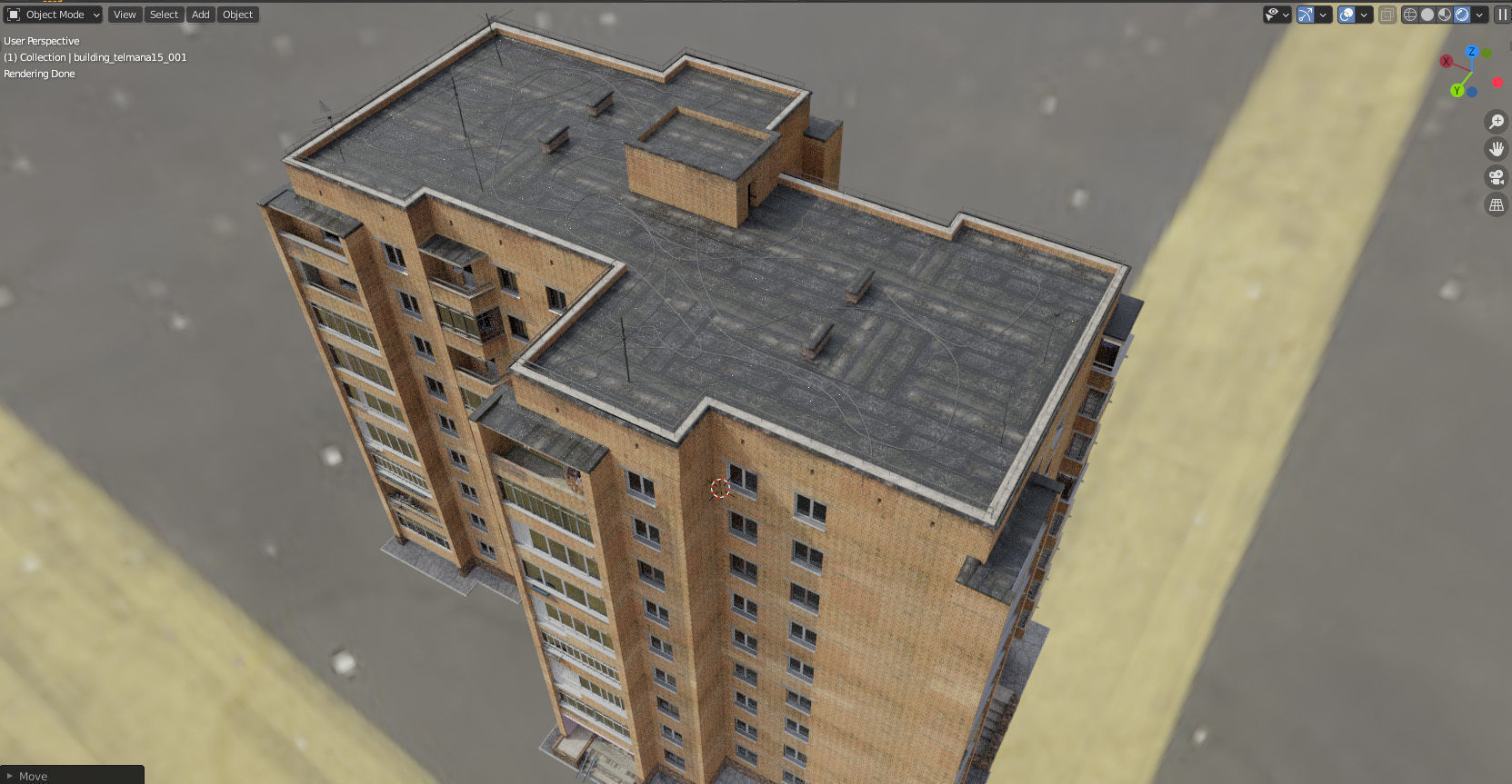 Soviet nine-story house 3D model_8