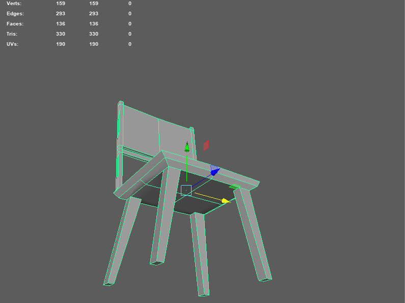 Low Poly Chair with different measurements Low-poly 3D model_3