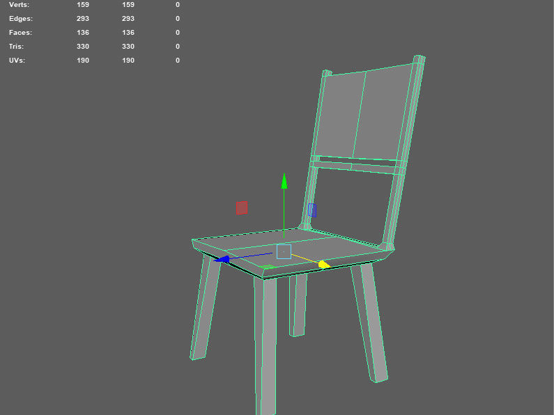 Low Poly Chair with different measurements Low-poly 3D model_2