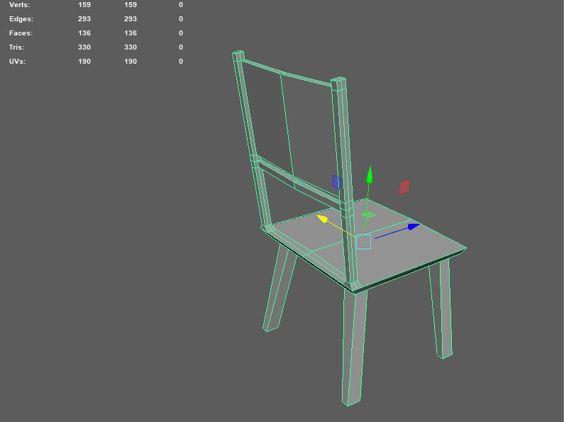 Low Poly Chair with different measurements Low-poly 3D model_4