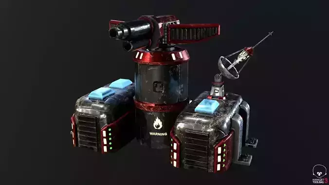 Sci-Fi Flamethrower Tower