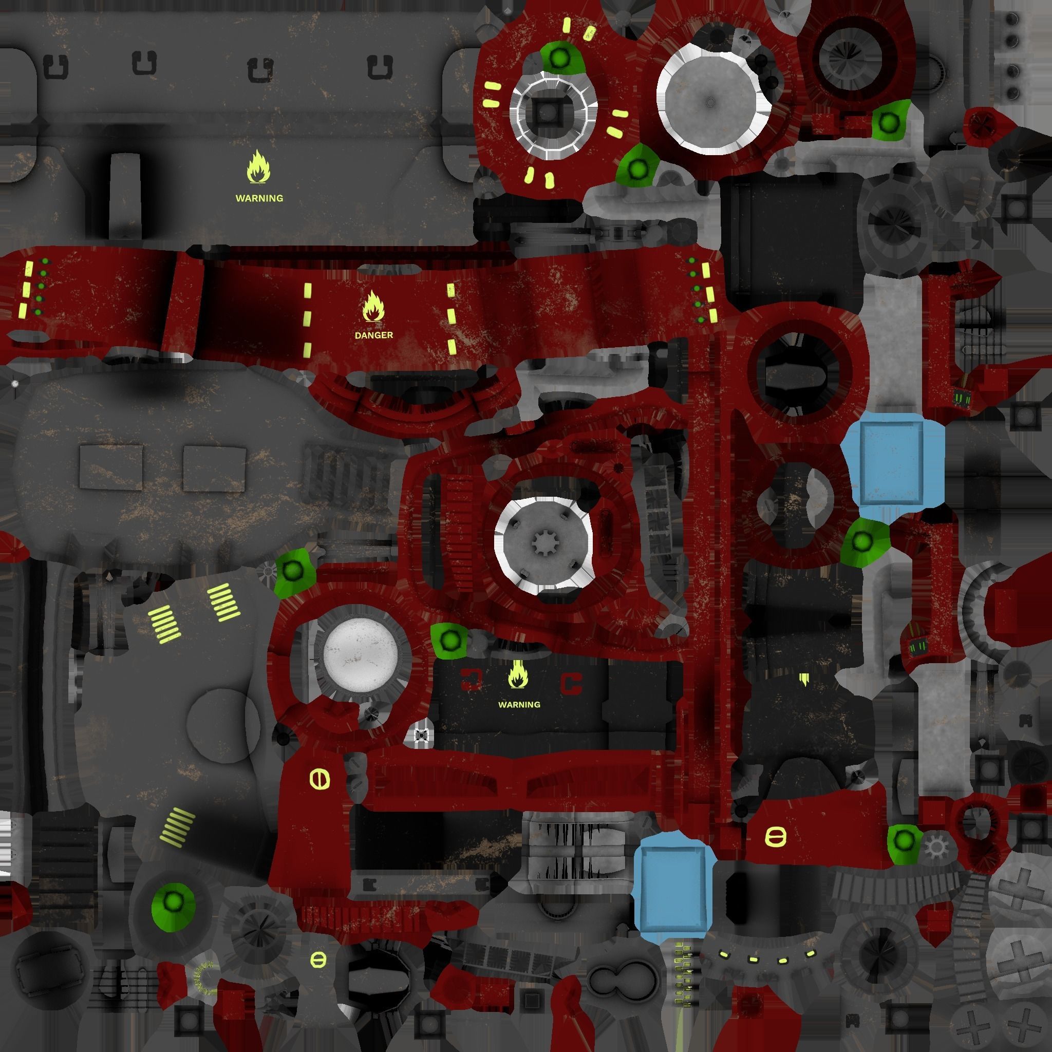 Sci-Fi Flamethrower Tower Low-poly 3D model_13