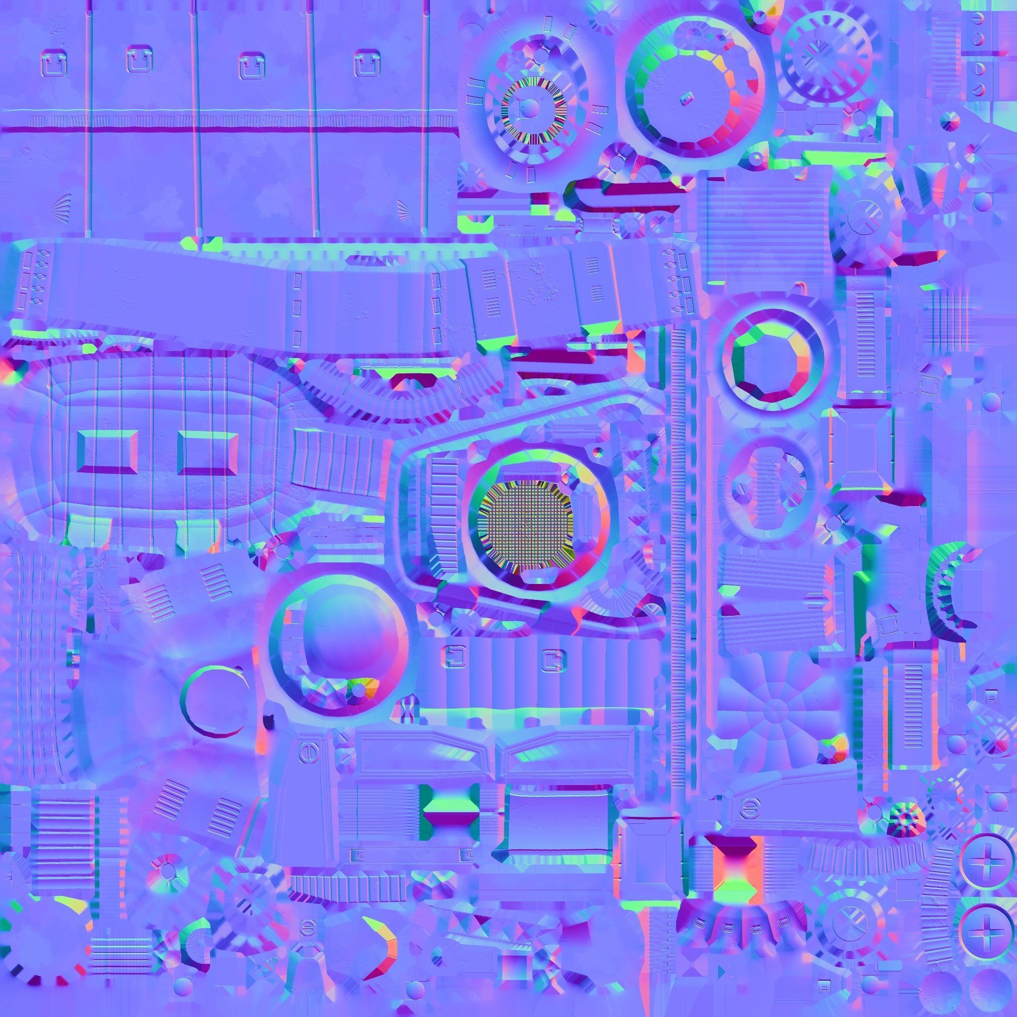 Sci-Fi Flamethrower Tower Low-poly 3D model_15