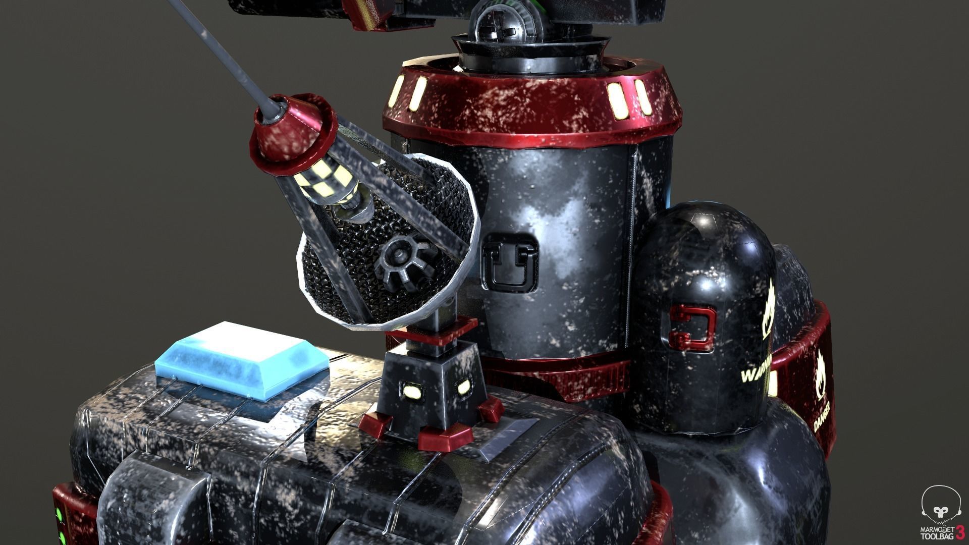 Sci-Fi Flamethrower Tower Low-poly 3D model_7