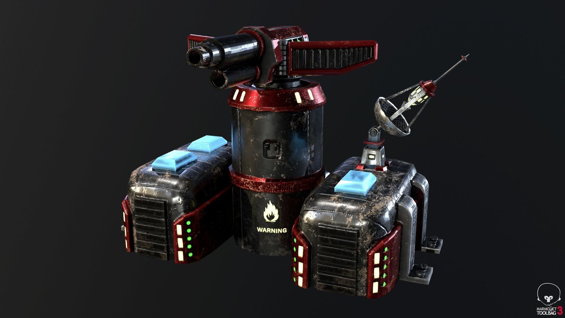 Sci-Fi Towers Pack Low-poly 3D model_34