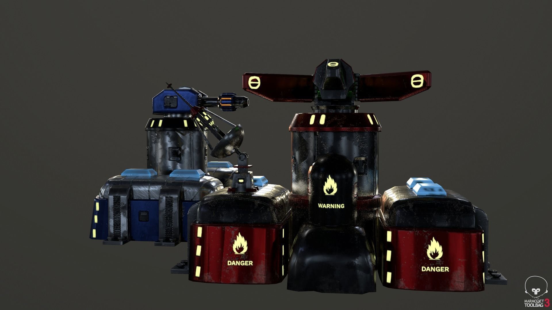 Sci-Fi Towers Pack Low-poly 3D model_4