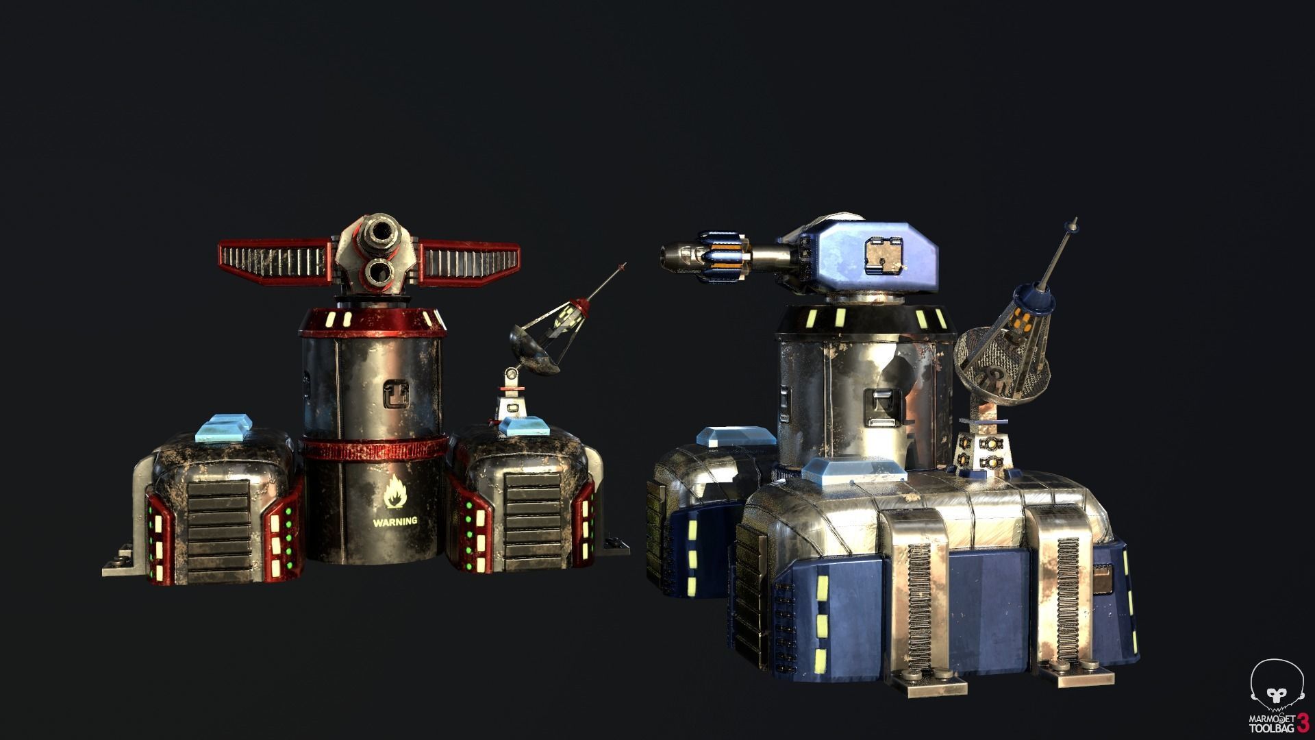 Sci-Fi Towers Pack Low-poly 3D model_5