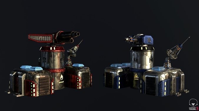 Sci-Fi Towers Pack Low-poly 3D model