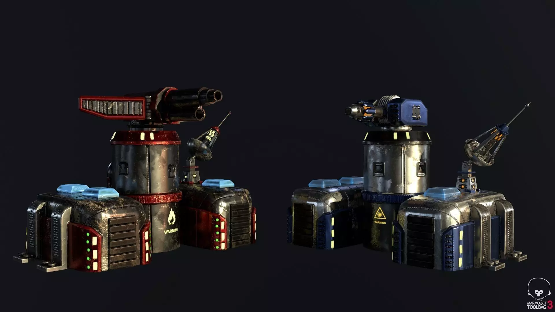 Sci-Fi Towers Pack Low-poly 3D model_0