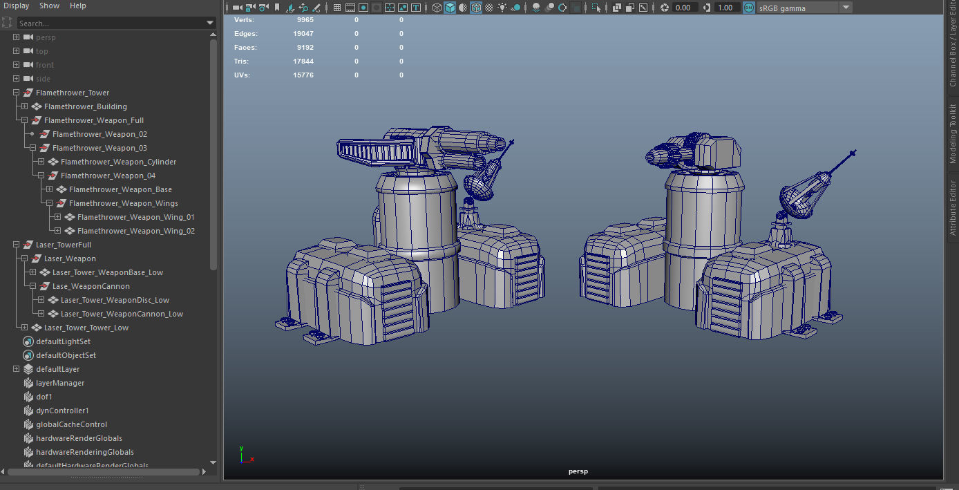 Sci-Fi Towers Pack Low-poly 3D model_27