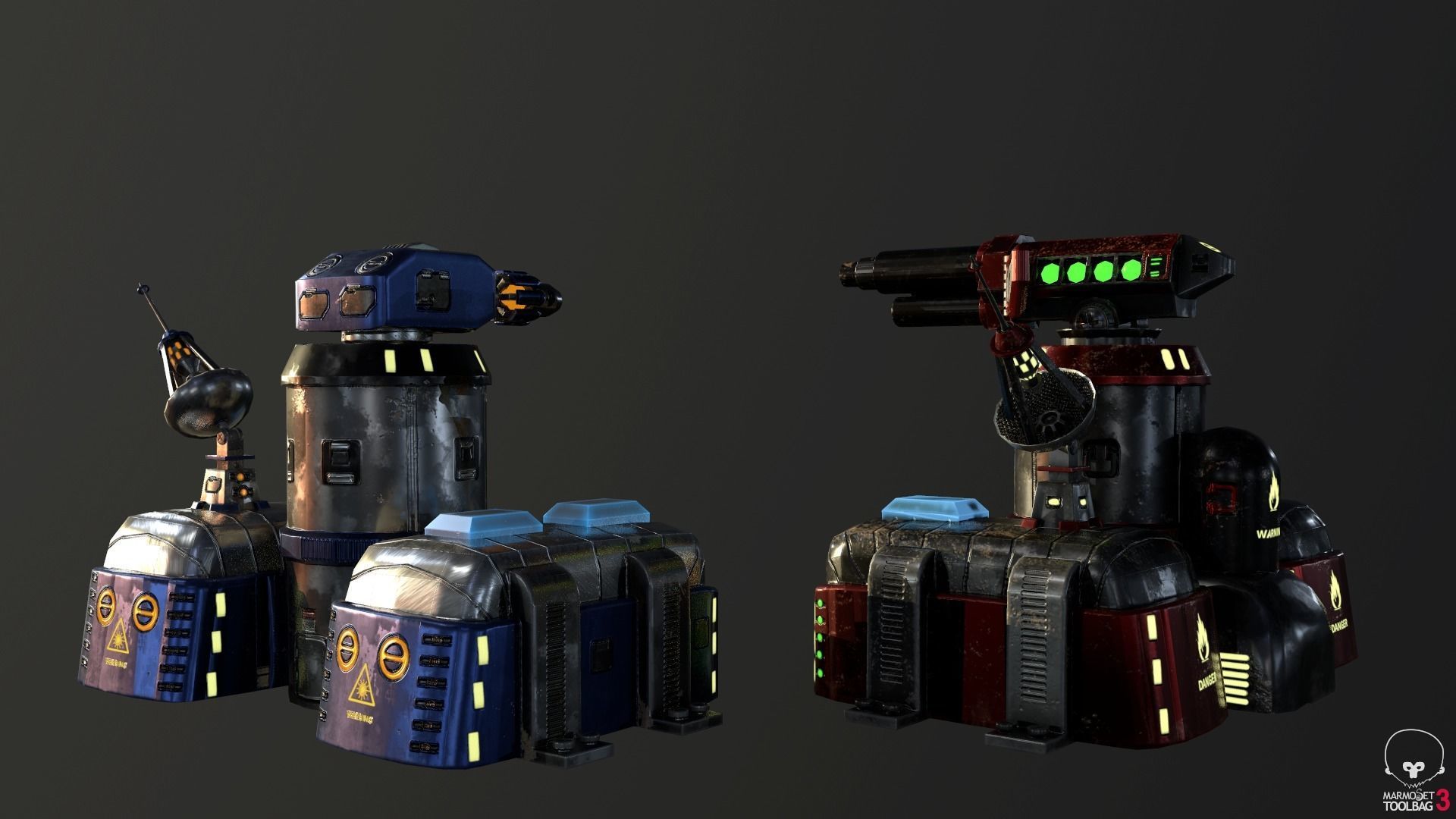 Sci-Fi Towers Pack Low-poly 3D model_6