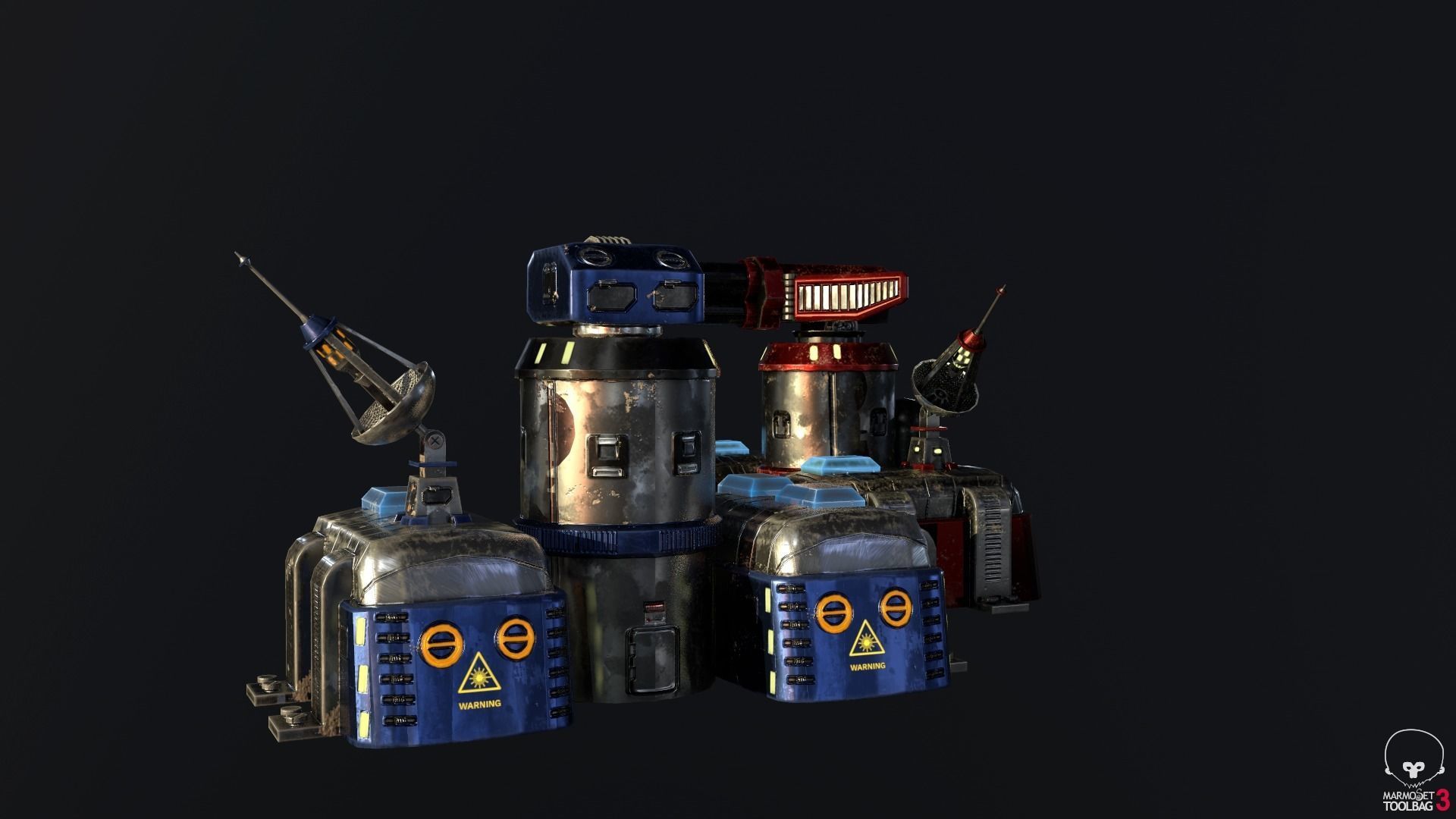 Sci-Fi Towers Pack Low-poly 3D model_2