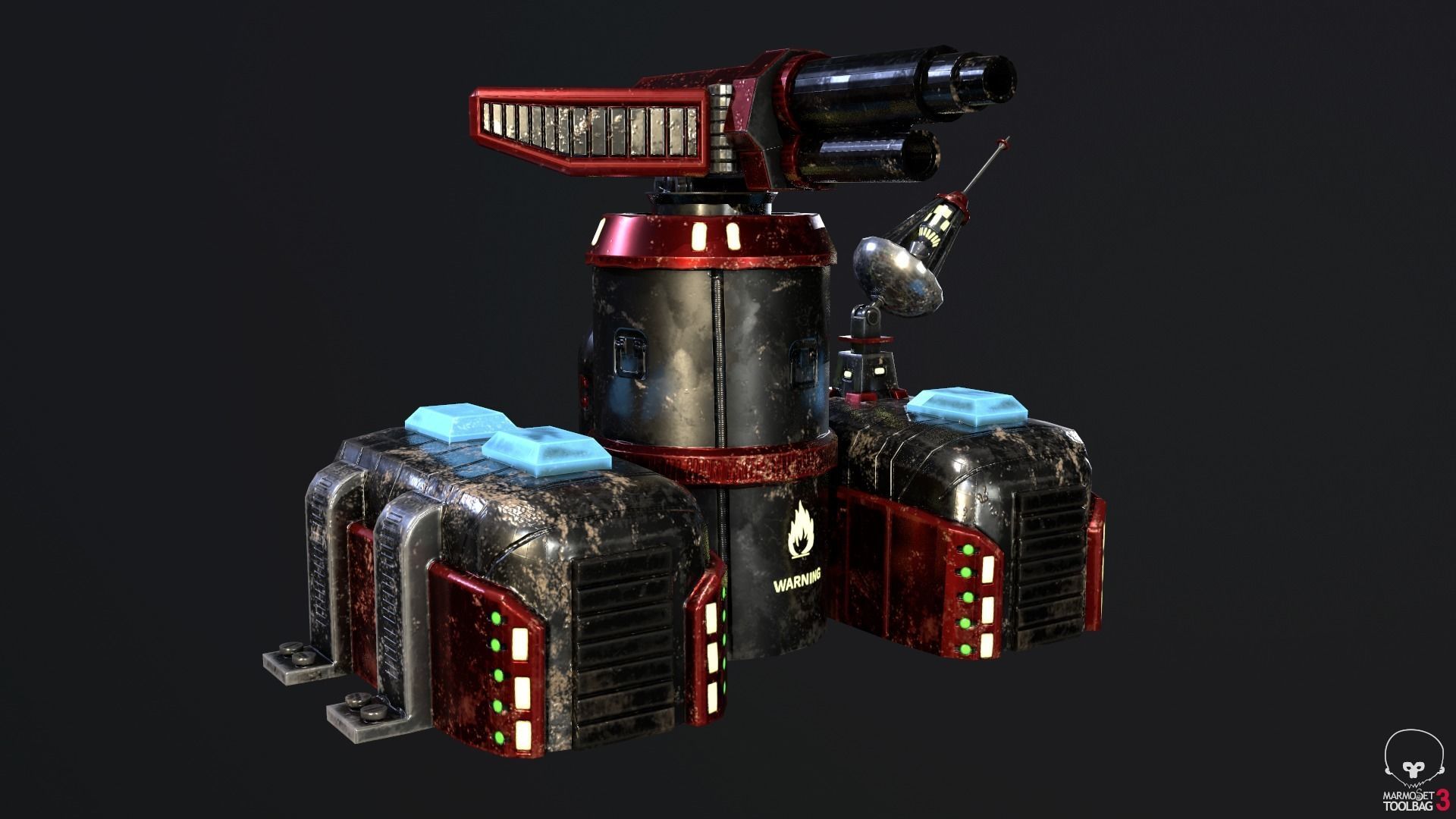 Sci-Fi Towers Pack Low-poly 3D model_36