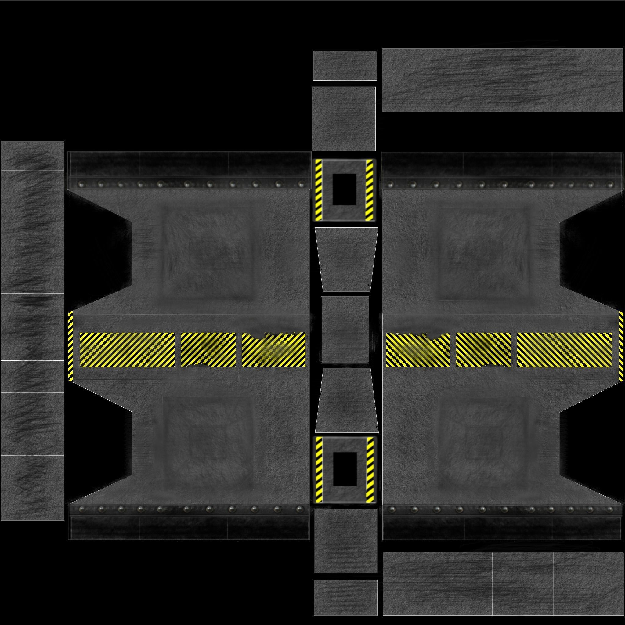 Armored Blast Door   Low Poly Low-poly 3D model_5