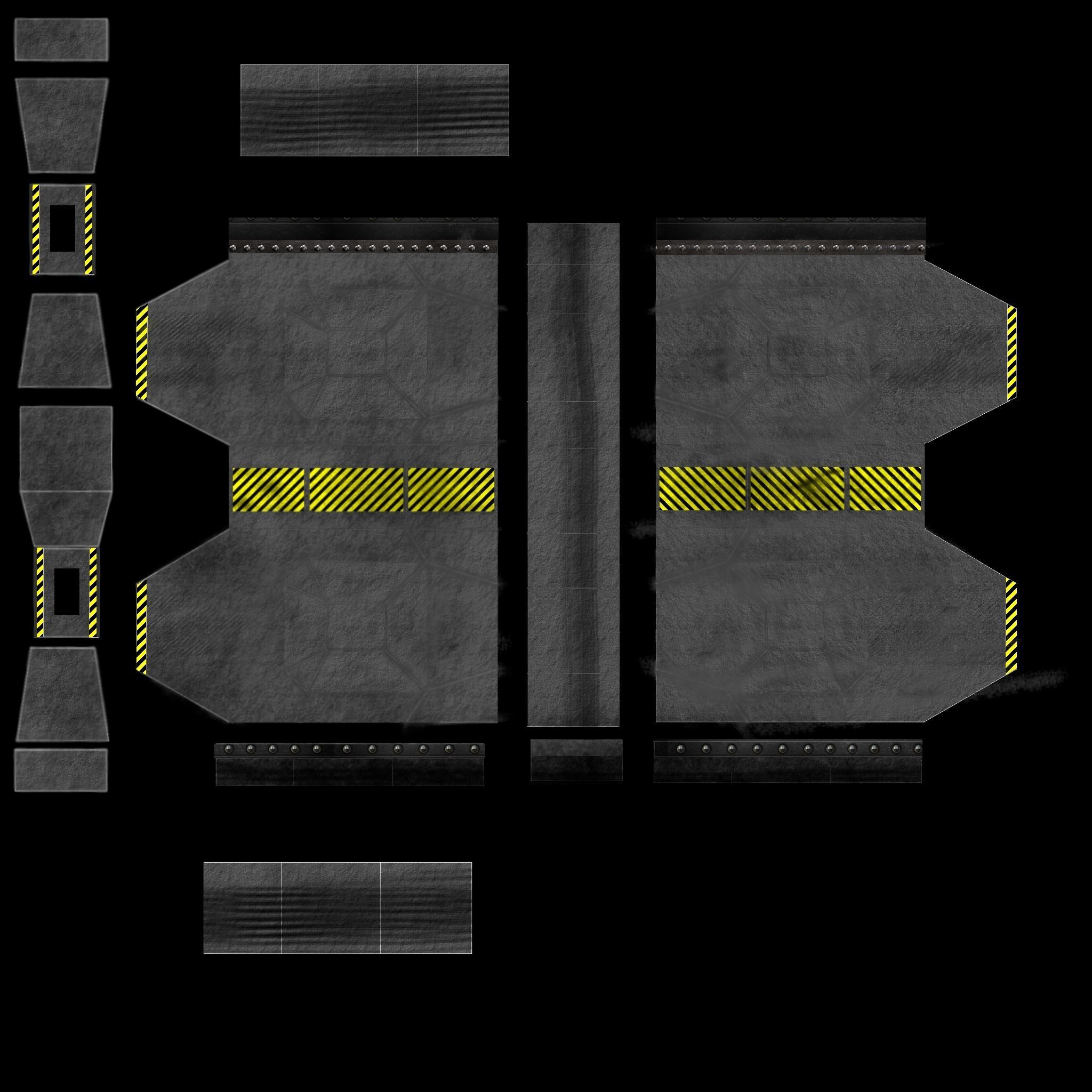 Armored Blast Door   Low Poly Low-poly 3D model_4