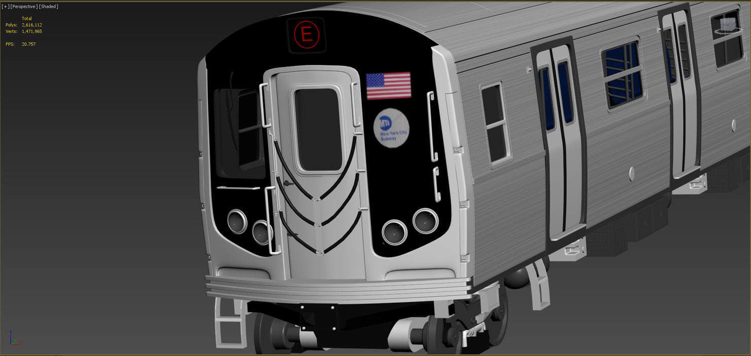 NYC Subway R160 3D model_7
