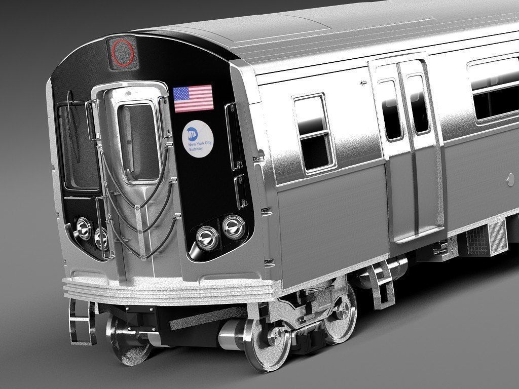 NYC Subway R160 3D model_1