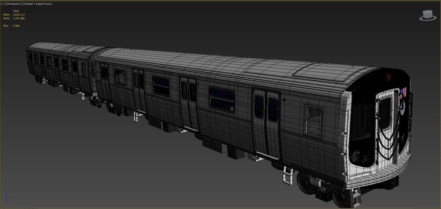 NYC Subway R160 3D model_5