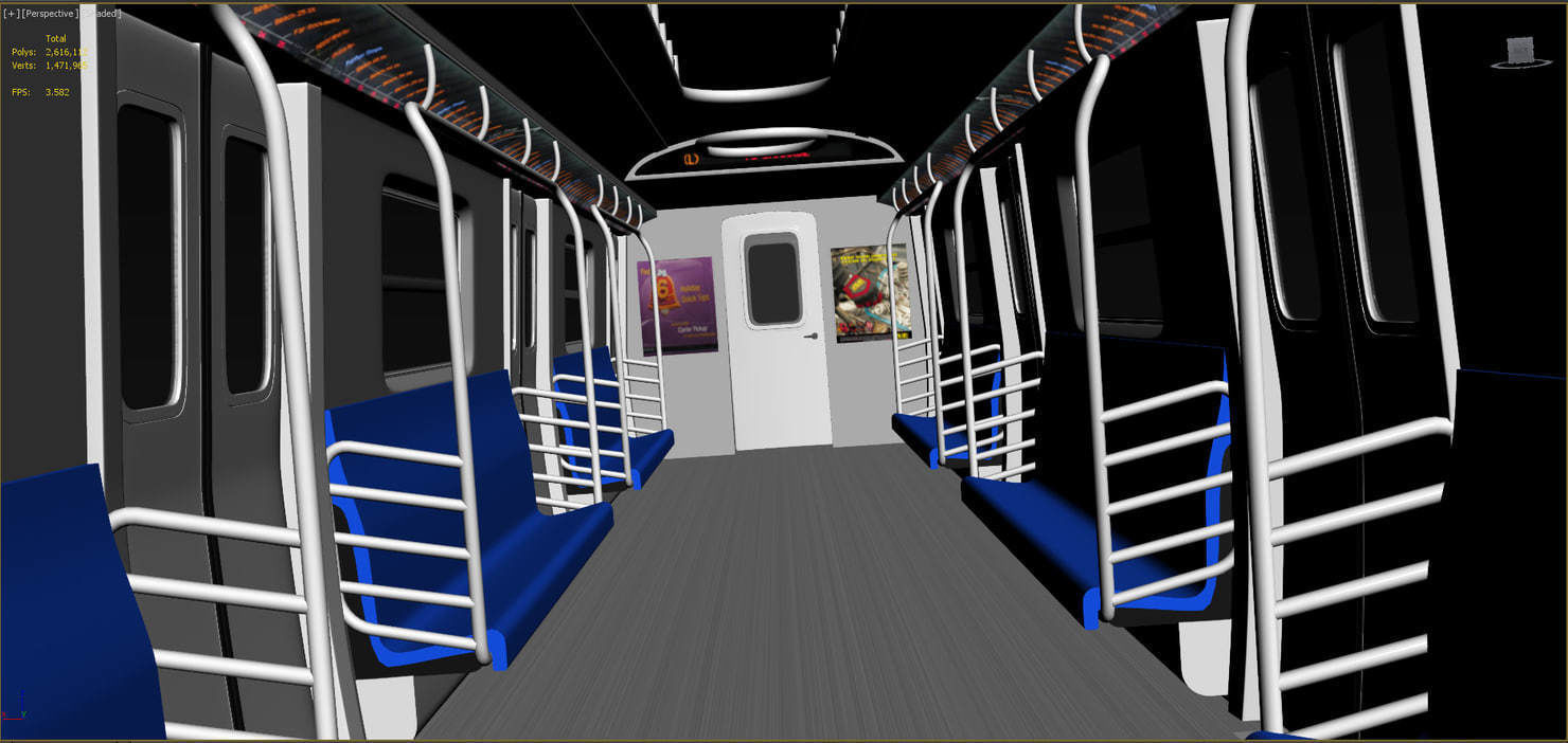 NYC Subway R160 3D model_6