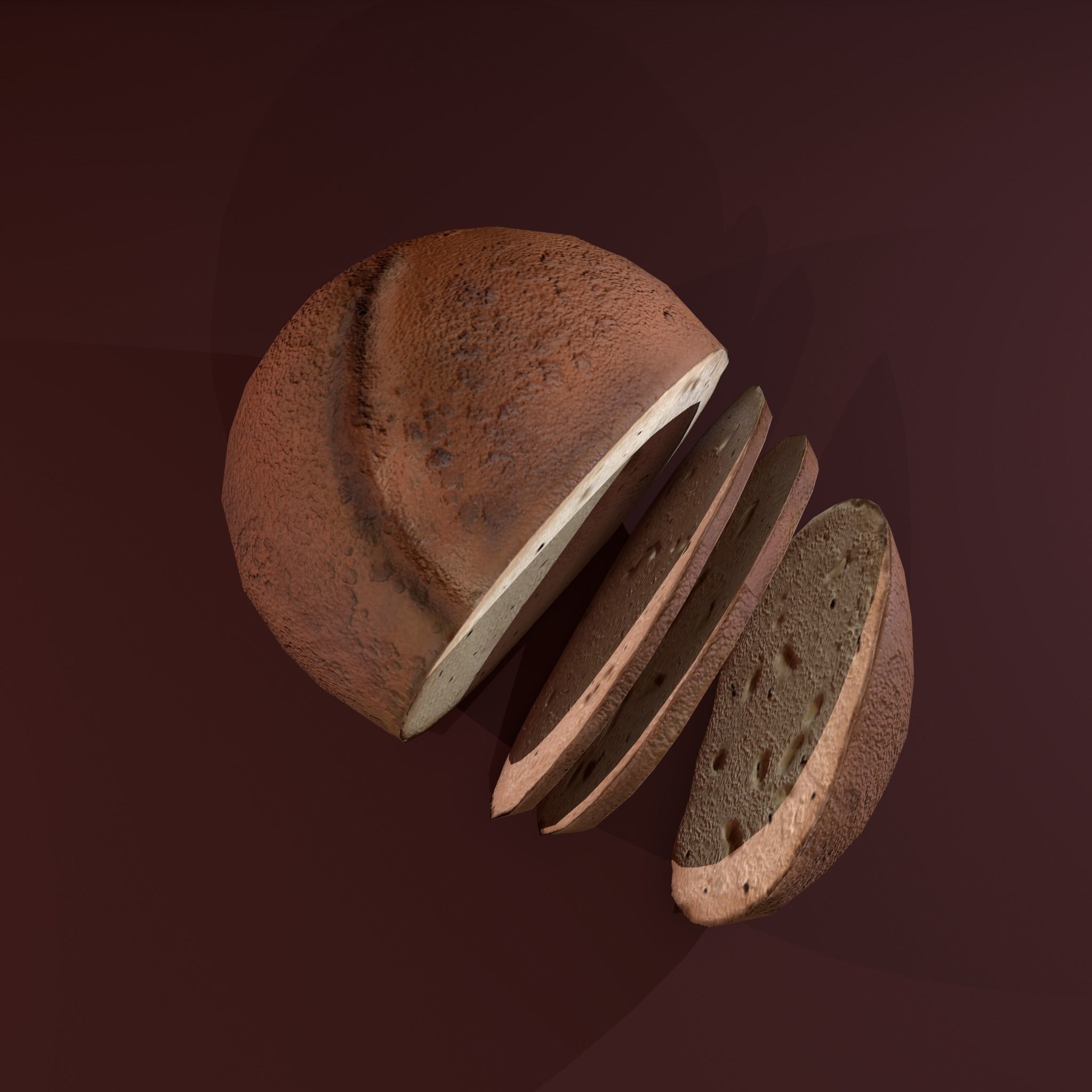 Sliced Bread Free low-poly 3D model_12