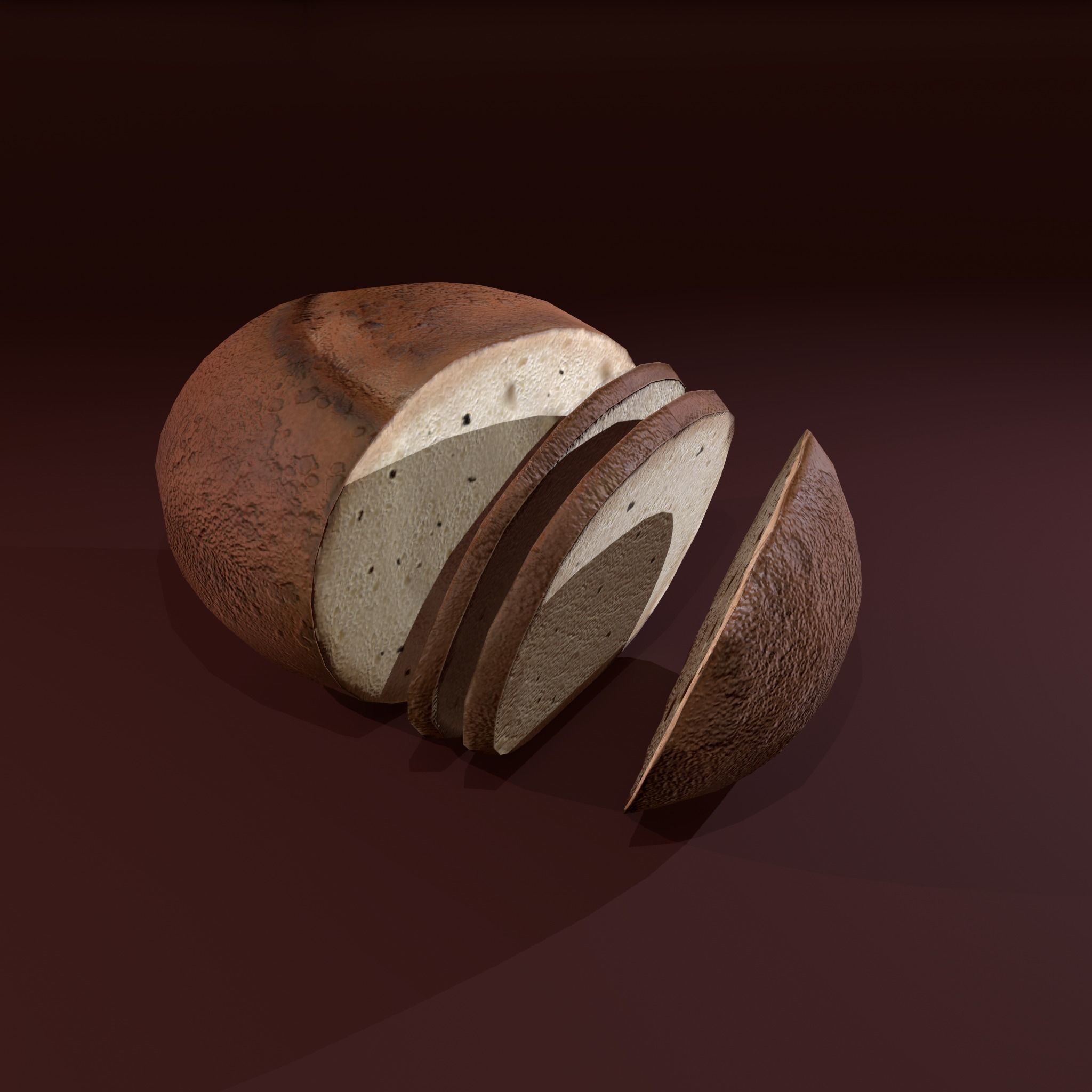 Sliced Bread Free low-poly 3D model_3