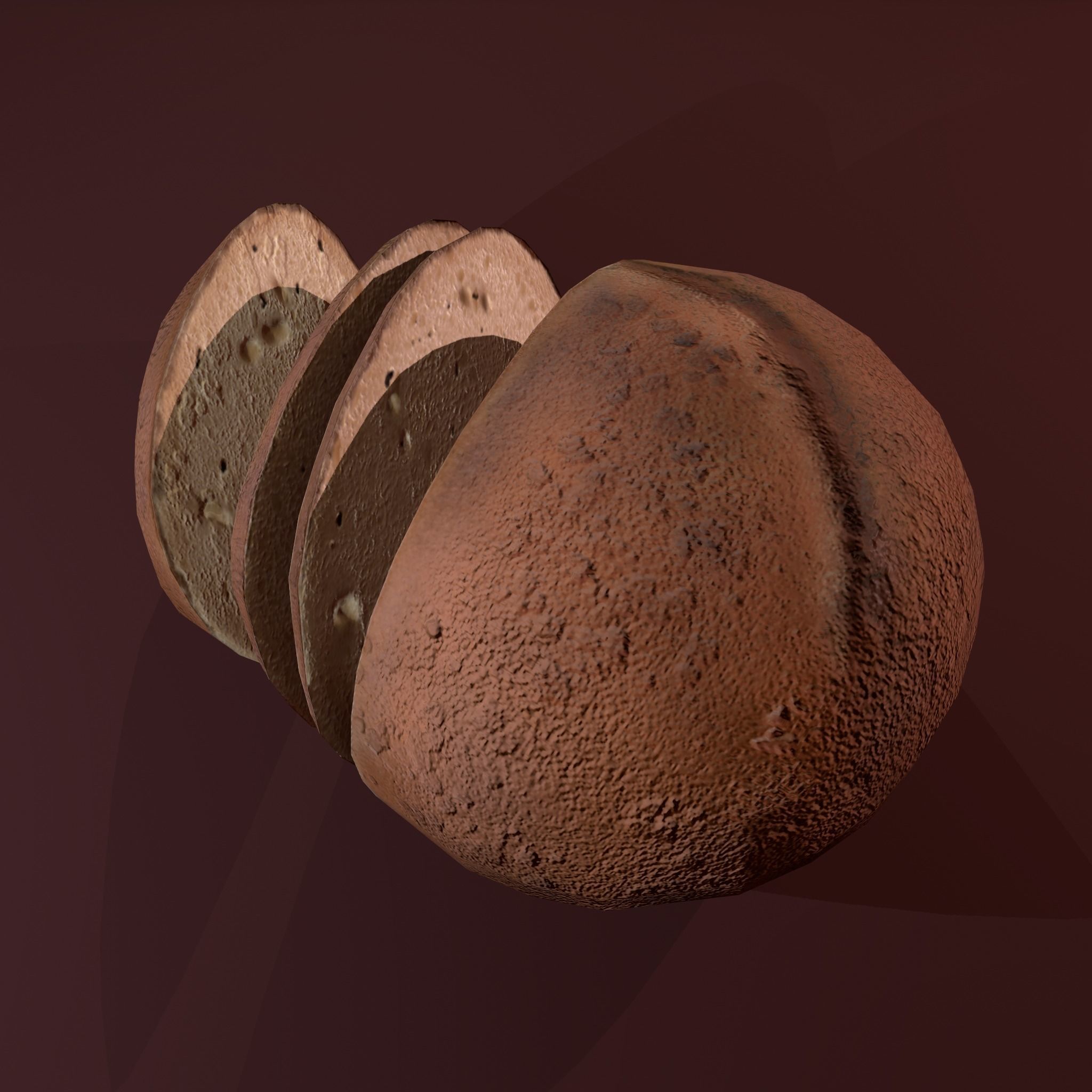Sliced Bread Free low-poly 3D model_14