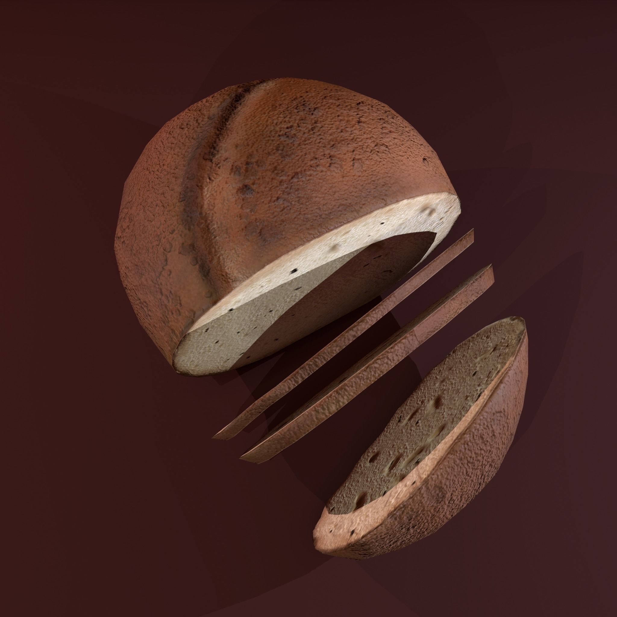 Sliced Bread Free low-poly 3D model_21