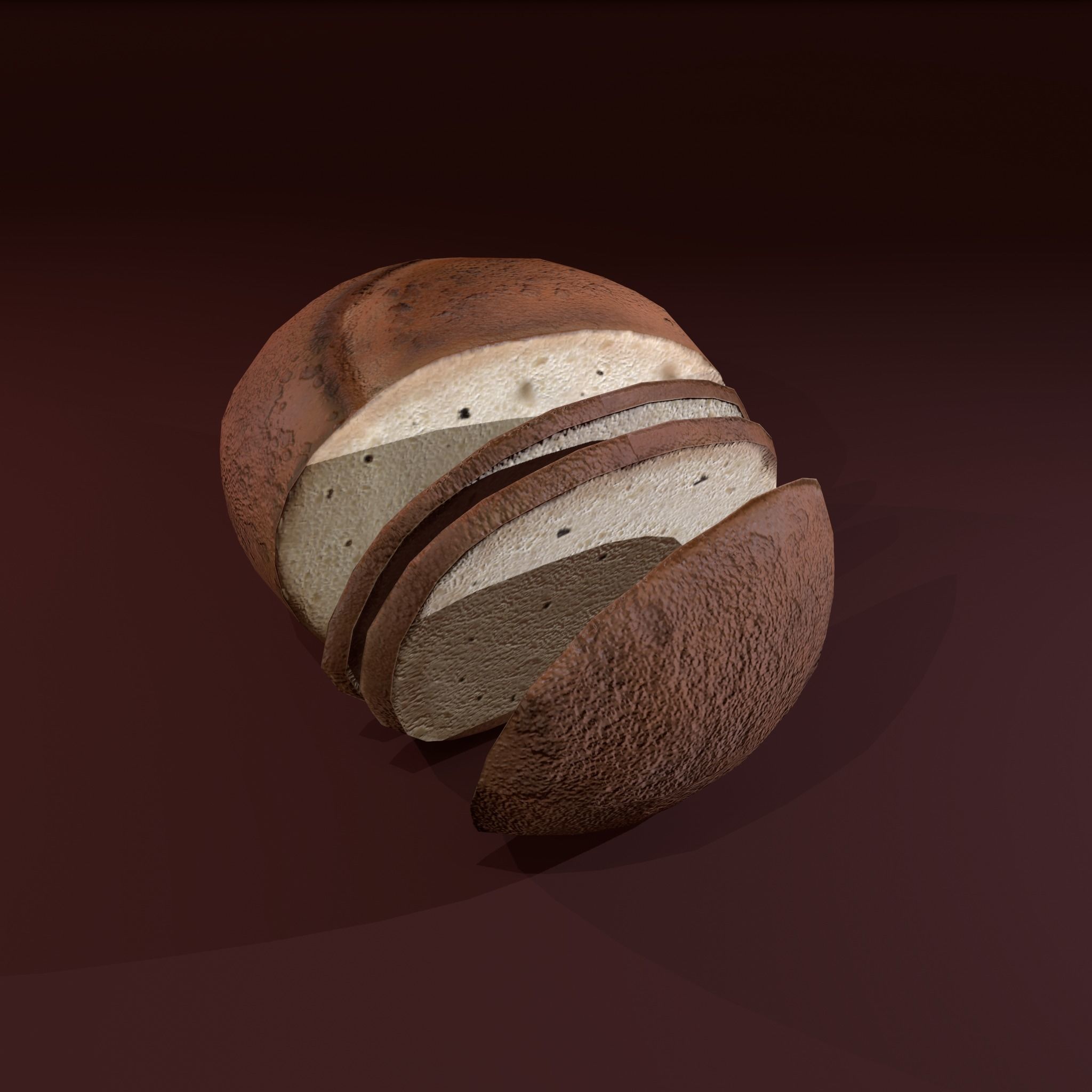 Sliced Bread Free low-poly 3D model_2