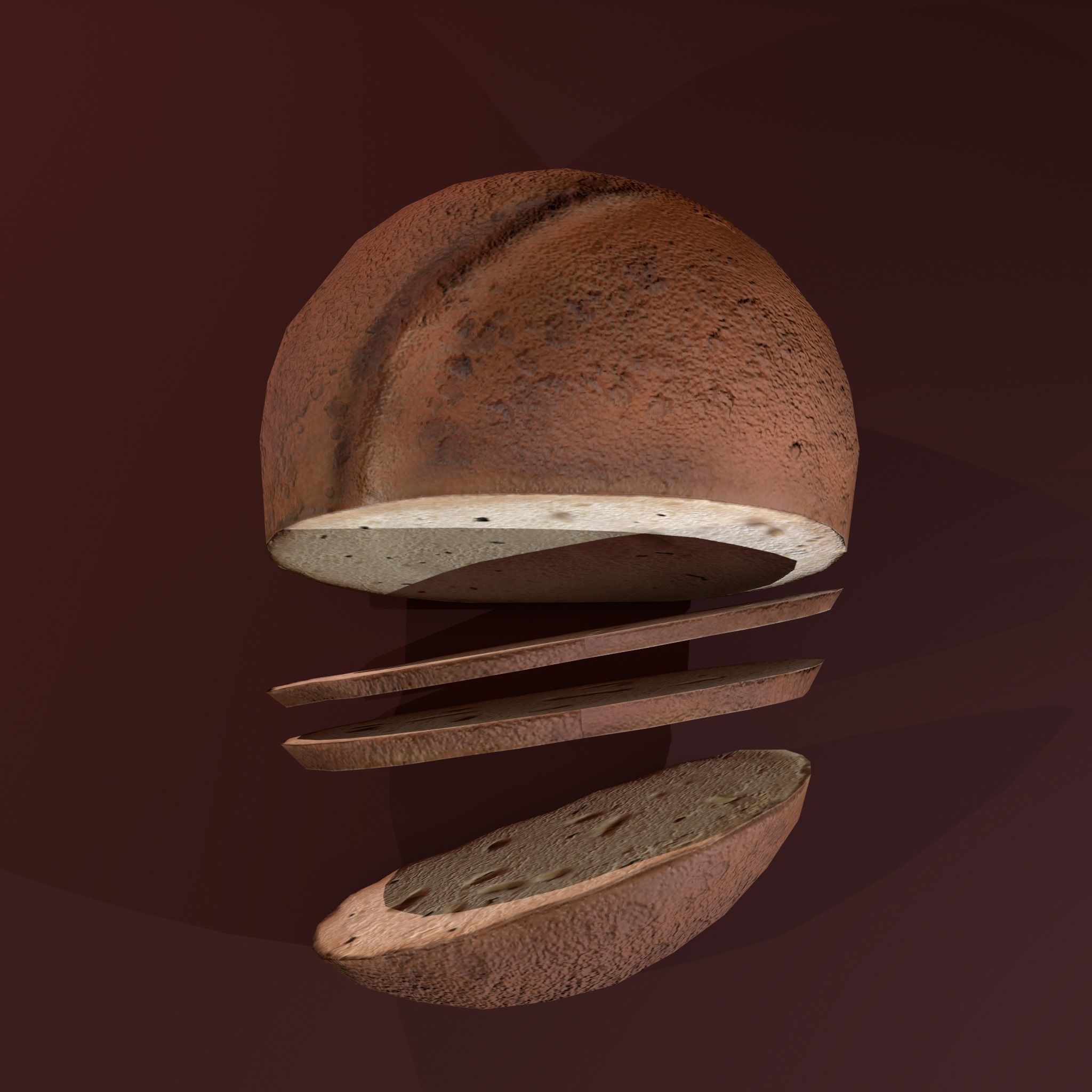 Sliced Bread Free low-poly 3D model_16
