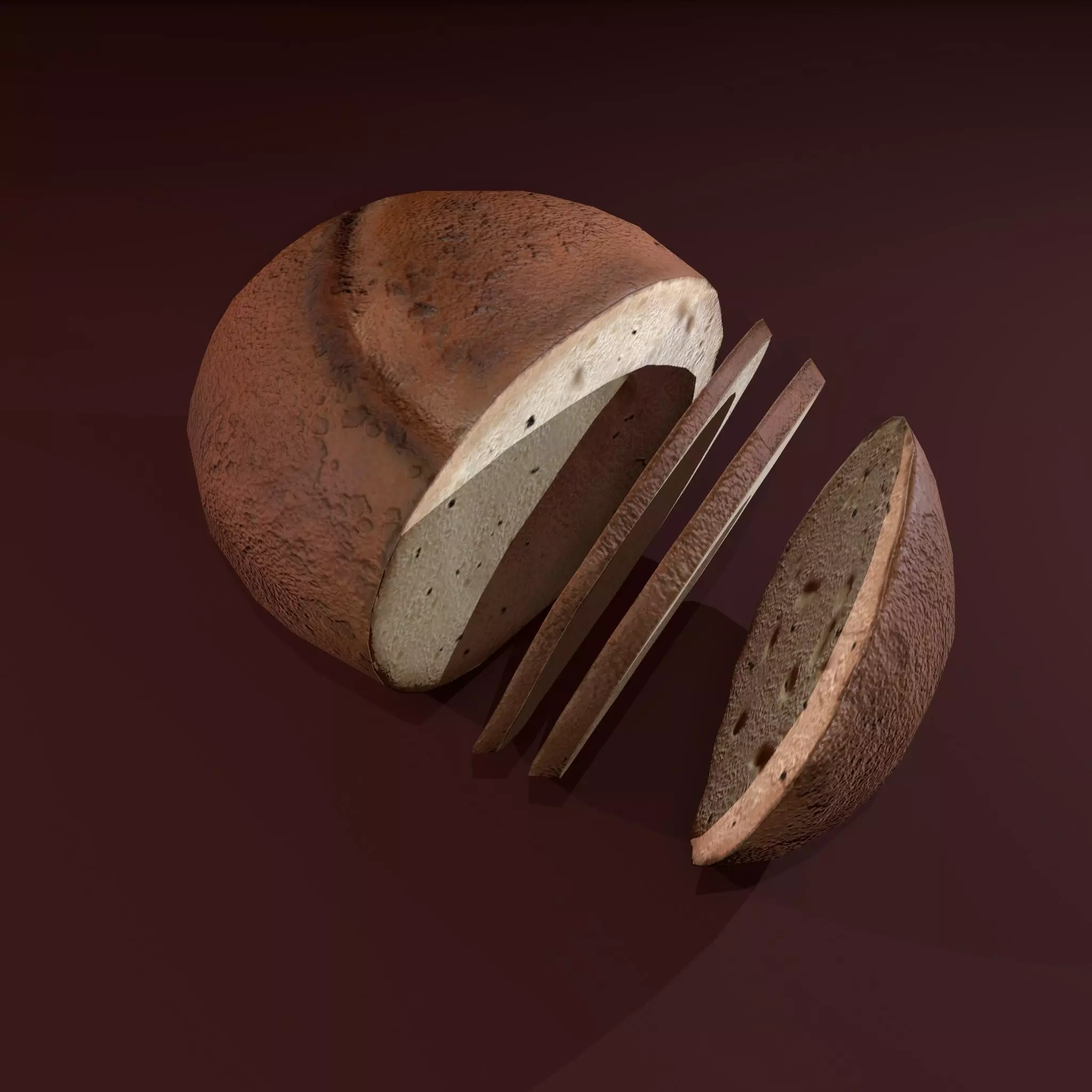 Sliced Bread Free low-poly 3D model_0