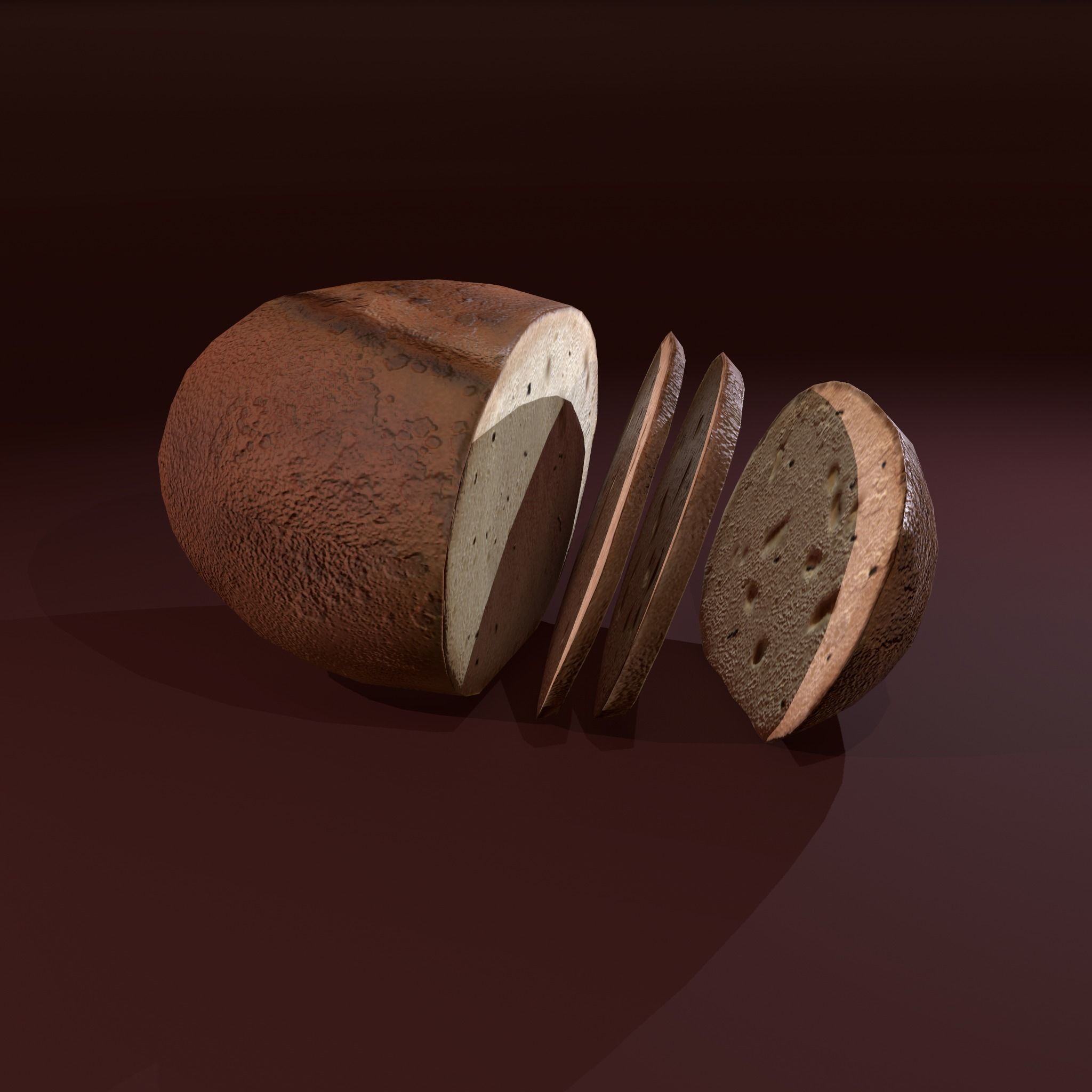 Sliced Bread Free low-poly 3D model_4
