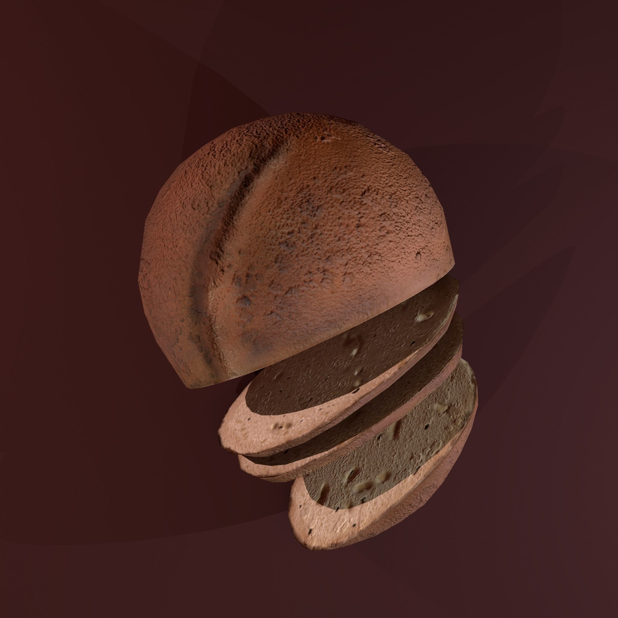 Sliced Bread Free low-poly 3D model_10