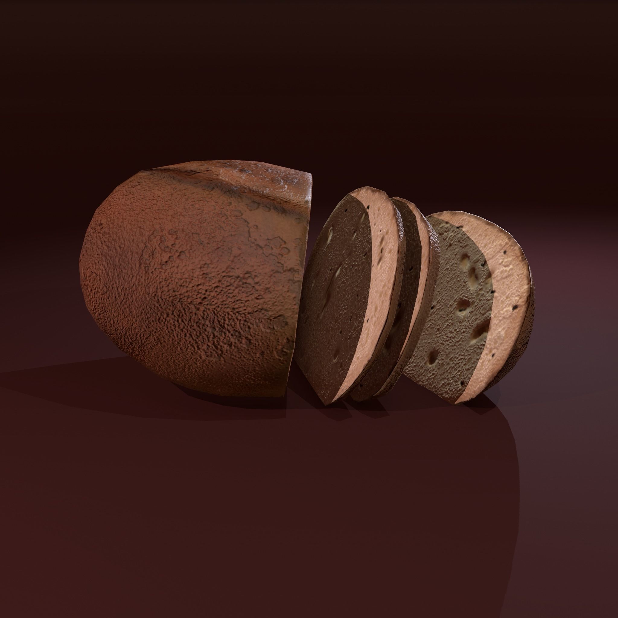 Sliced Bread Free low-poly 3D model_5