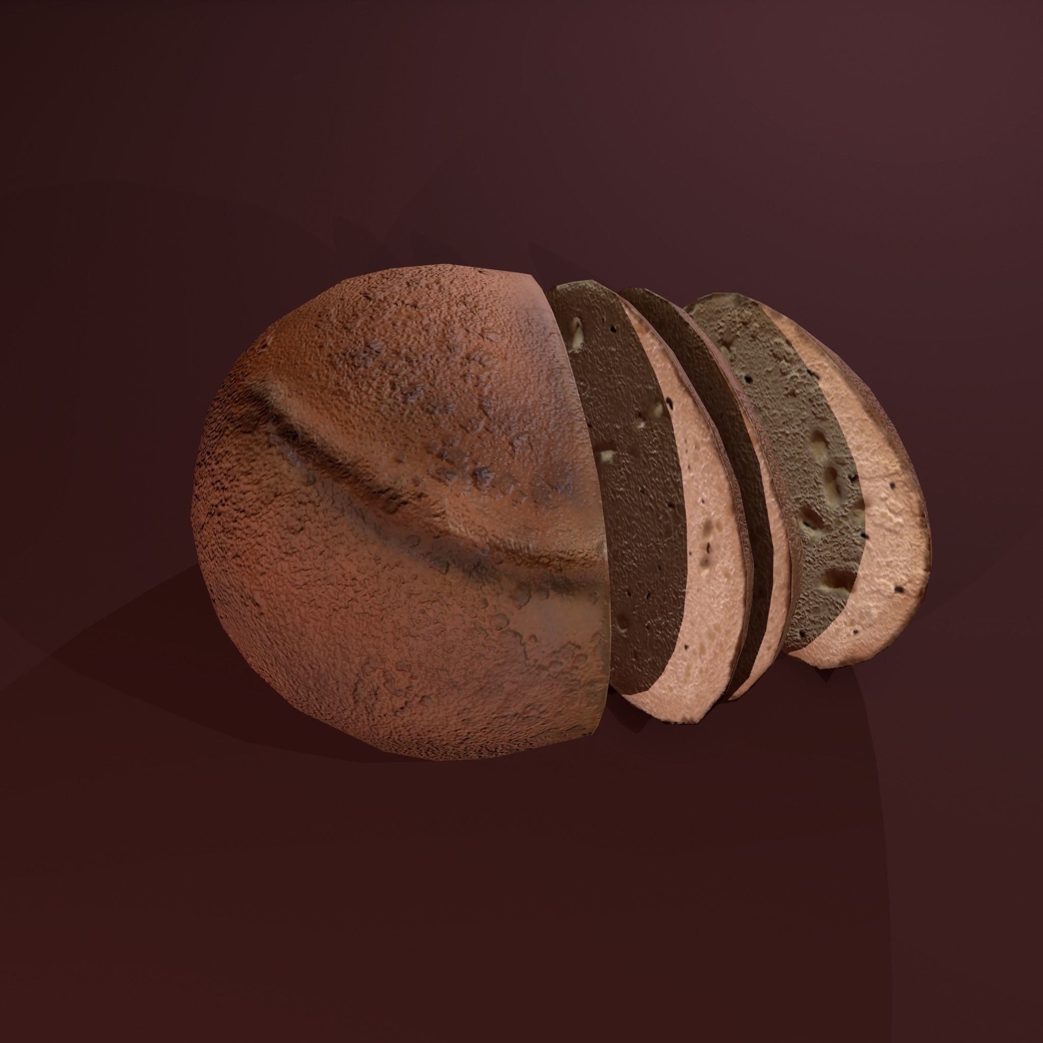Sliced Bread Free low-poly 3D model_13