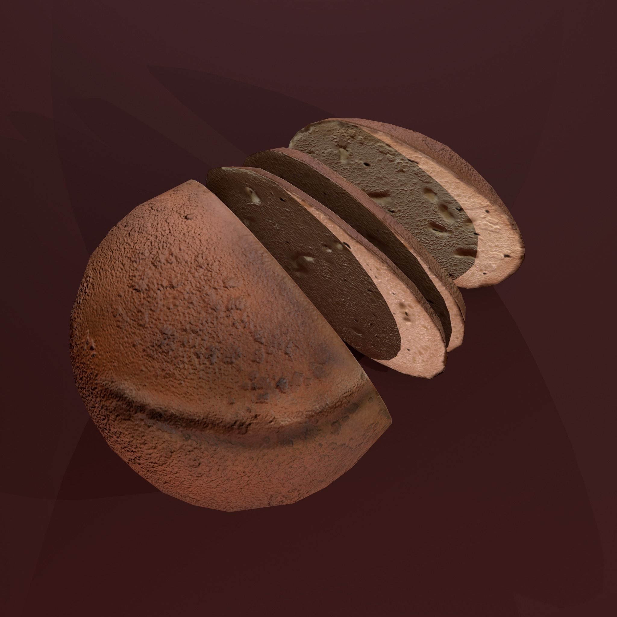 Sliced Bread Free low-poly 3D model_6