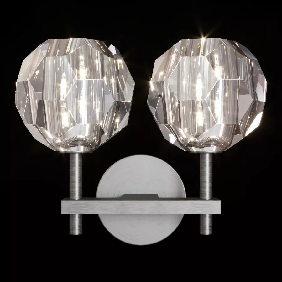 Restoration Hardware BOULE DE CRISTAL DOUBLE SCONCE Black 3D model_0