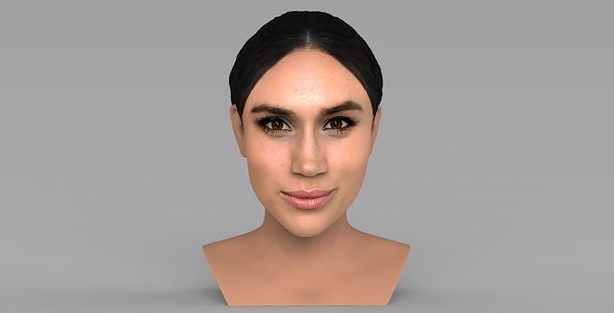 Meghan Markle bust ready for full color 3D printing 3D print model
