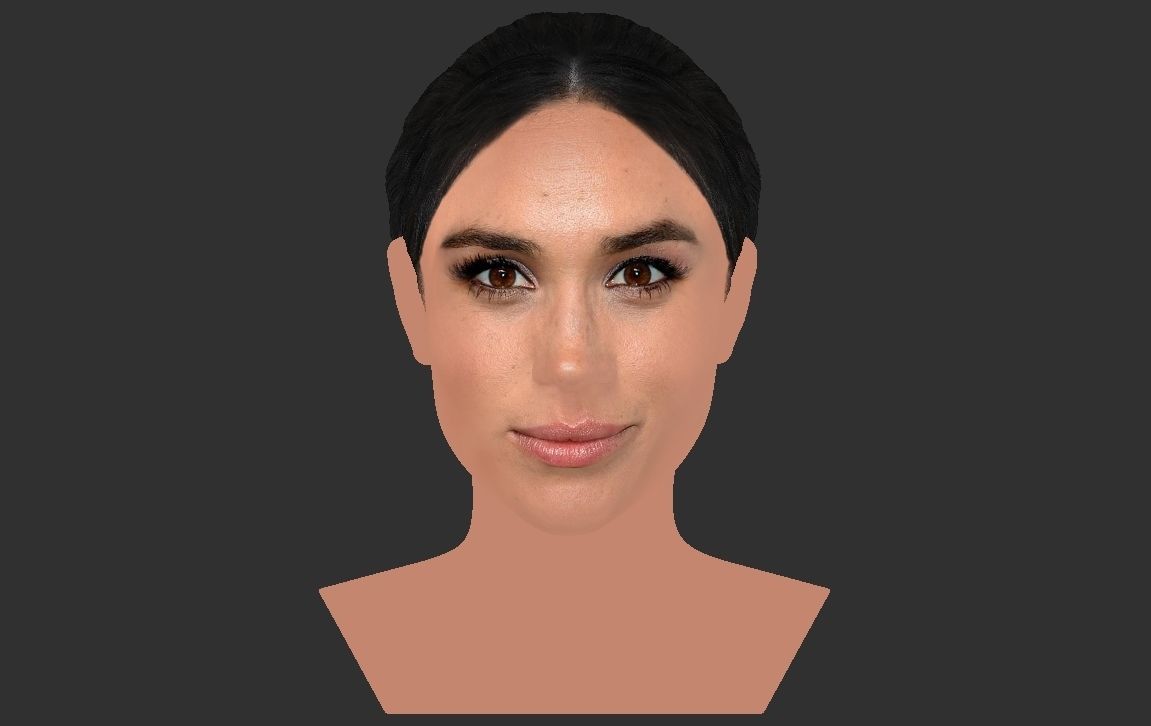 Meghan Markle bust ready for full color 3D printing 3D print model_19