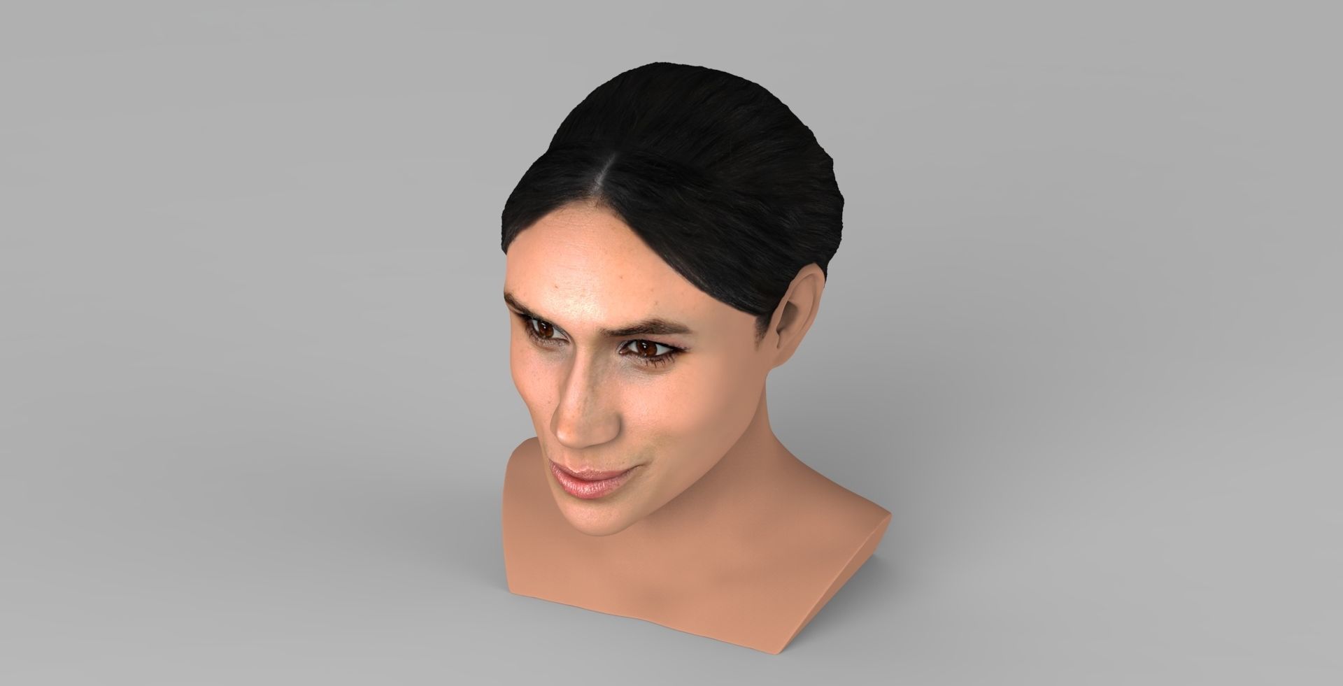 Meghan Markle bust ready for full color 3D printing 3D print model_10