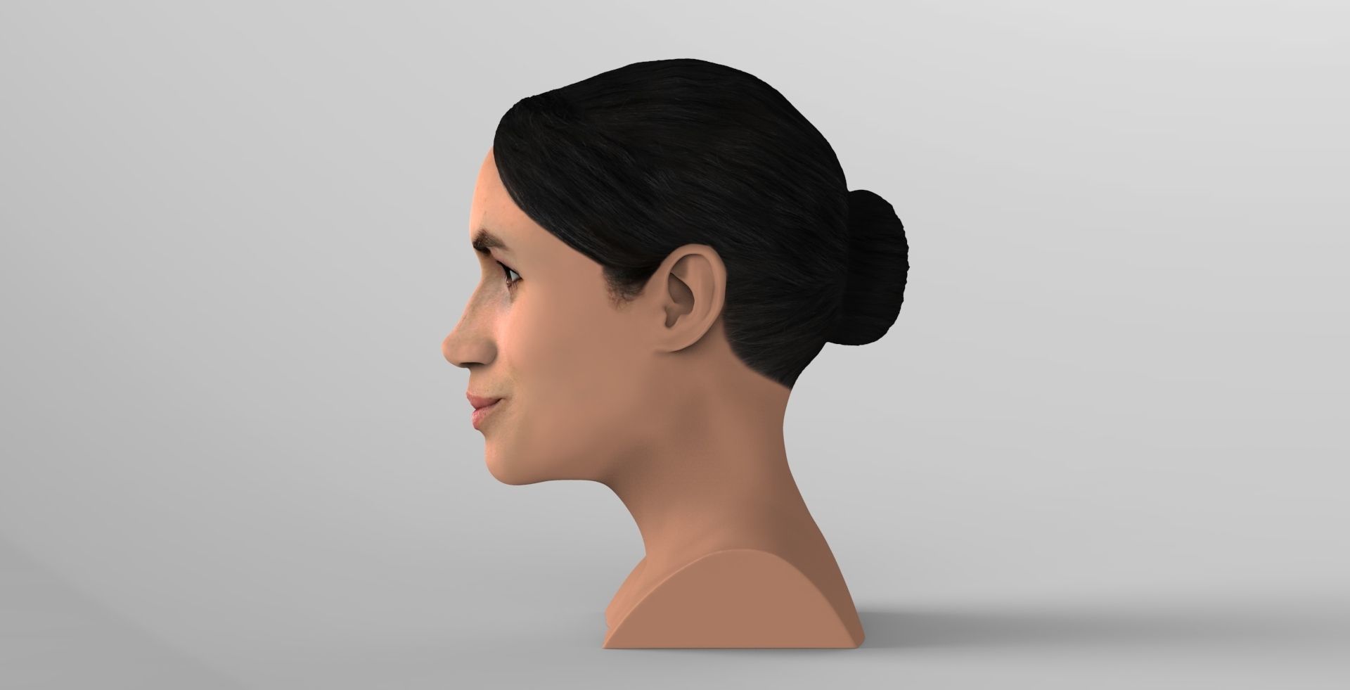 Meghan Markle bust ready for full color 3D printing 3D print model_3