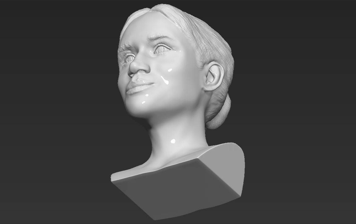 Meghan Markle bust ready for full color 3D printing 3D print model_37