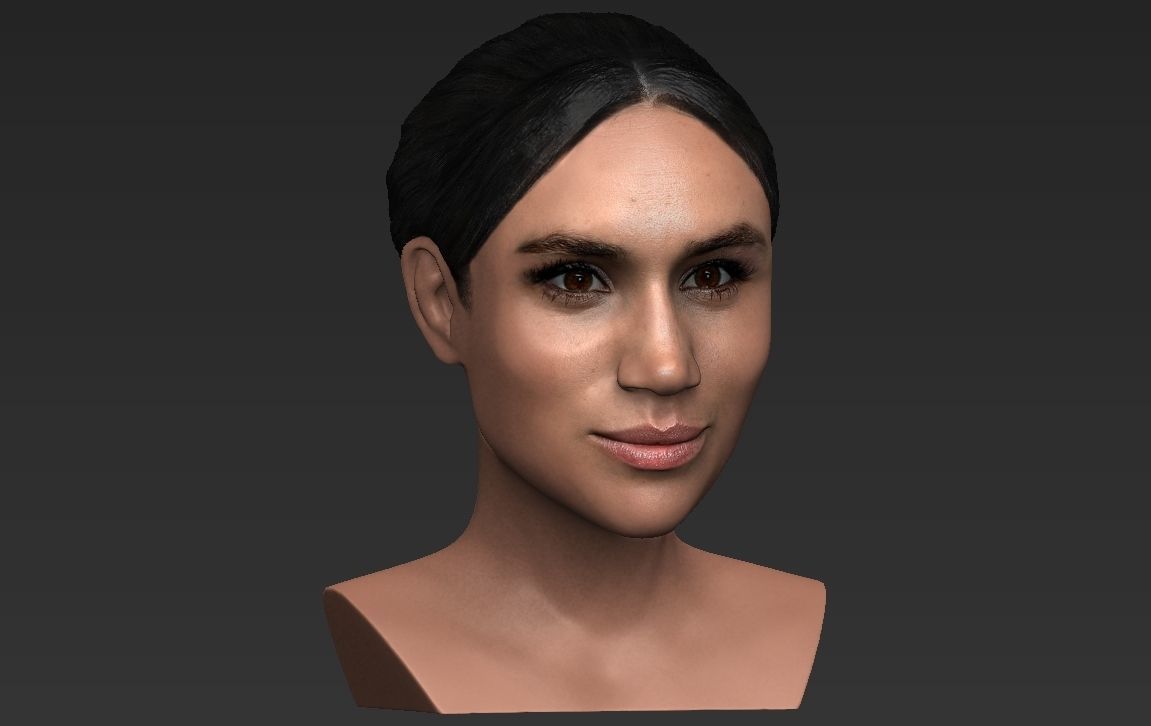 Meghan Markle bust ready for full color 3D printing 3D print model_17
