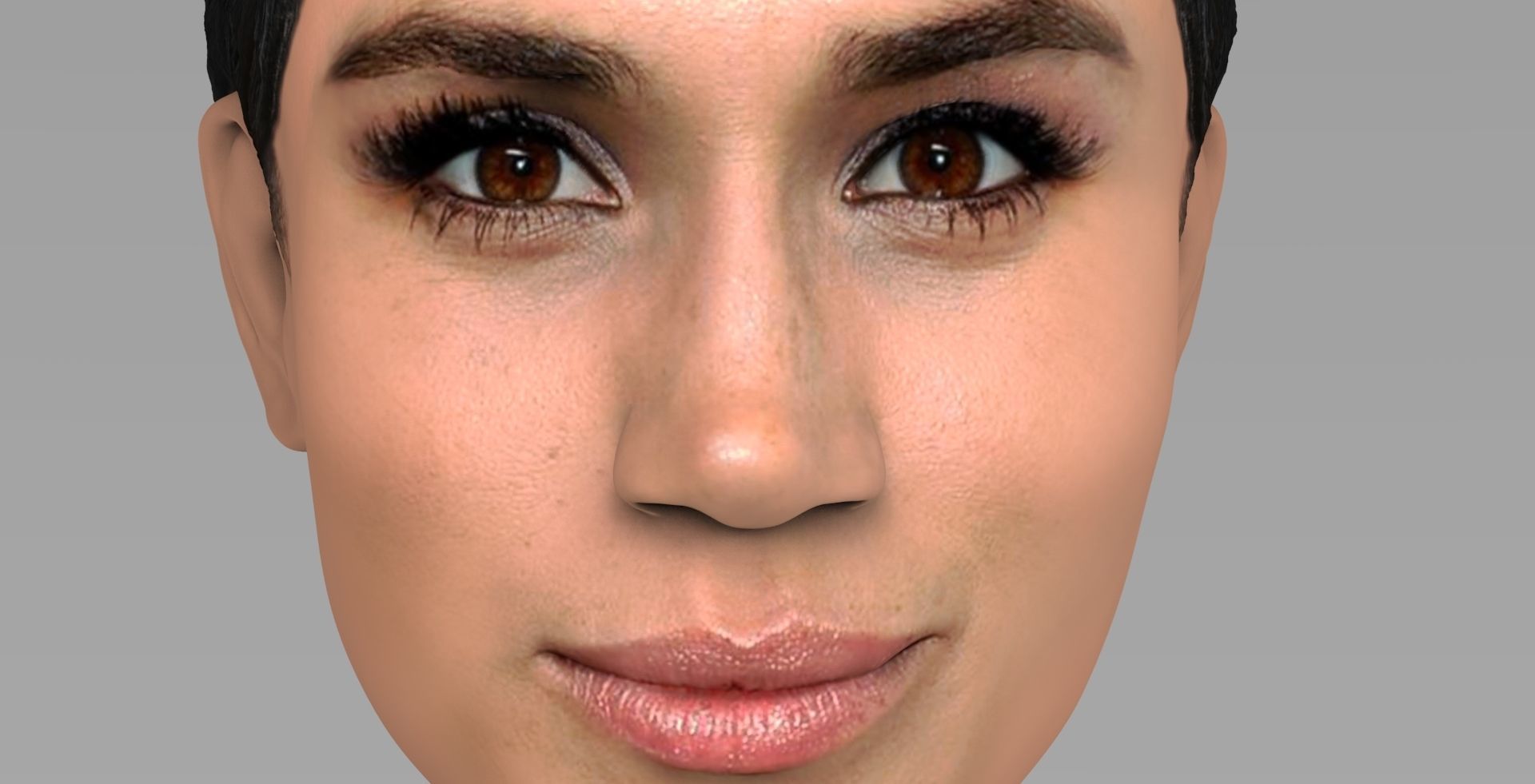 Meghan Markle bust ready for full color 3D printing 3D print model_11